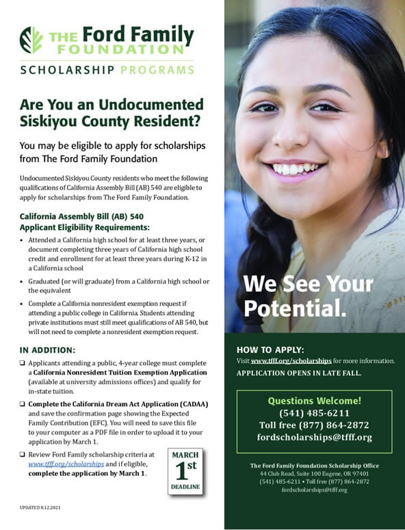 Undocumented Siskiyou County Student Information