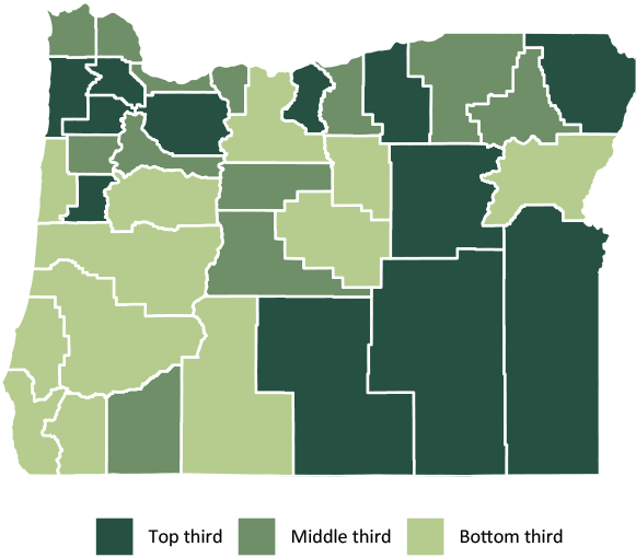 Oregon high school graduation rate map